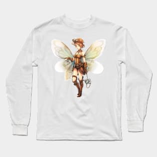 Watercolor Steampunk Fairy Girl #5 Long Sleeve T-Shirt